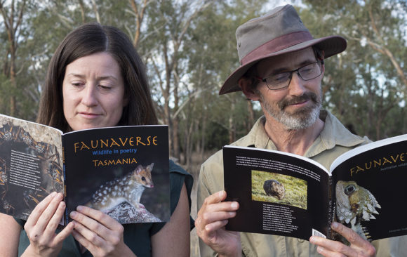 Jane and Alexander Dudley with their ecopoetry books